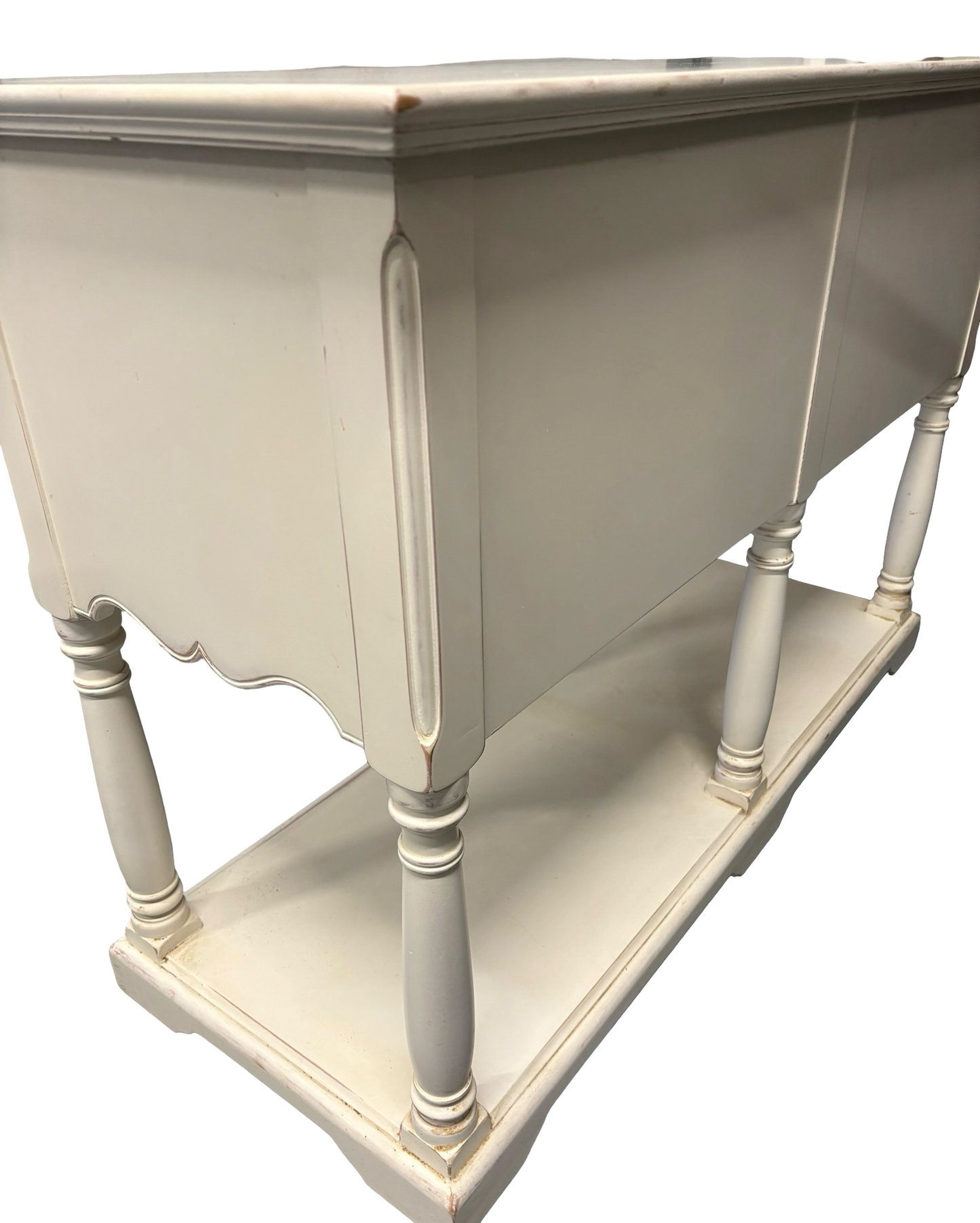 Ivory Two Drawer Vintage Console / Dresser Base Heavy Quality Piece Delivery UK