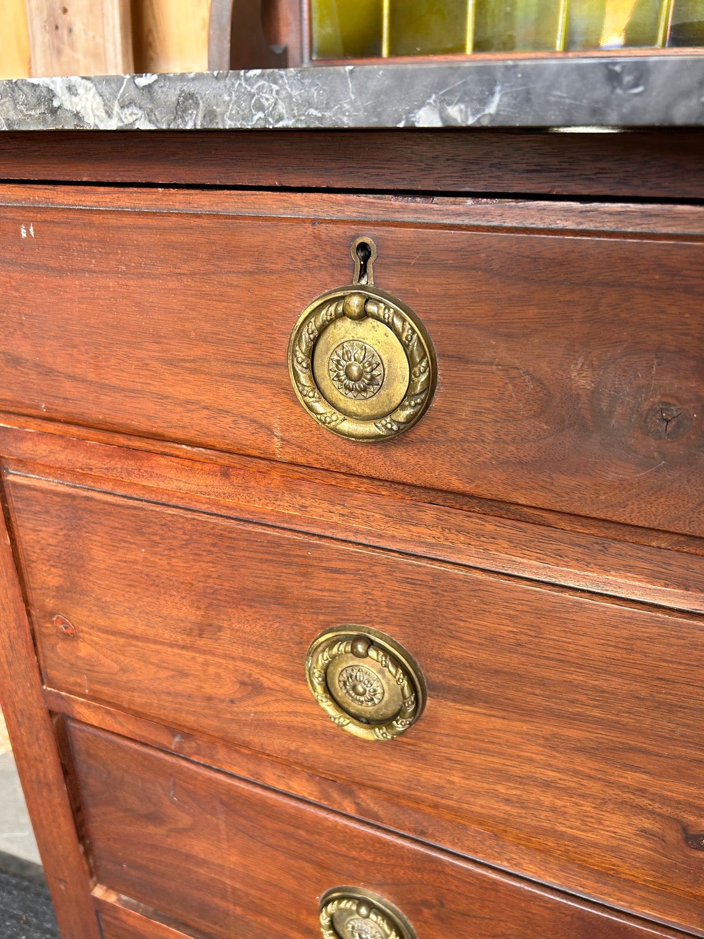 Magnificent late 19th century tiled mirrored and marble topped washstand