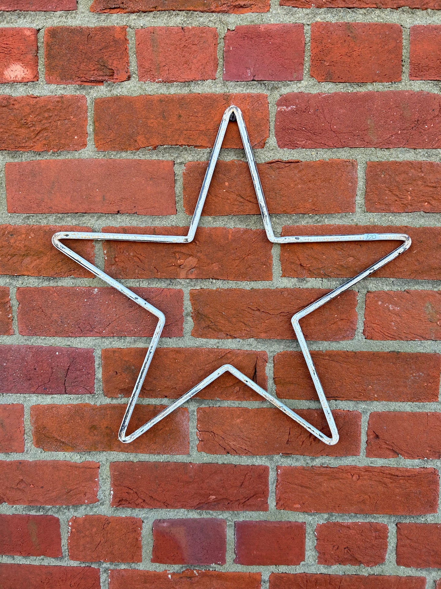 Medium Rustic Cream Metal Star Wall Garden Christmas