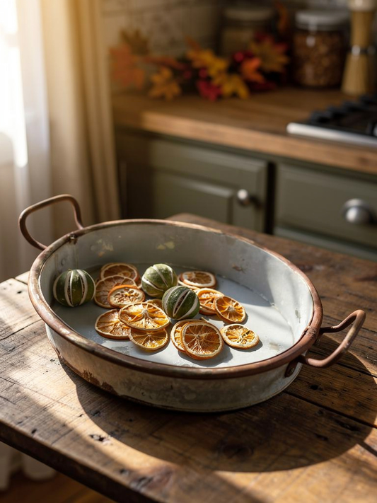 X1 medium deep oval tray metal rustic serving display with handles