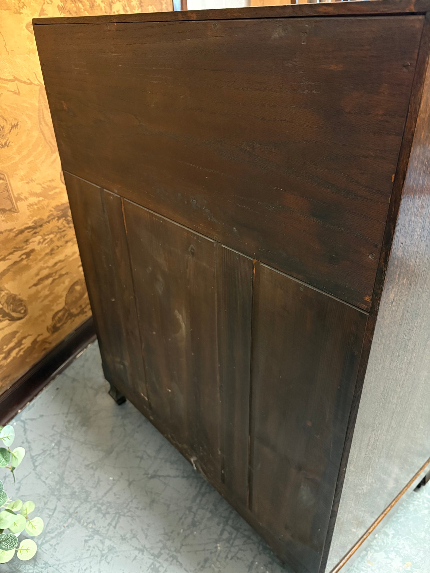 Vintage Fold down Oak bureau writing desk drawers Superb item