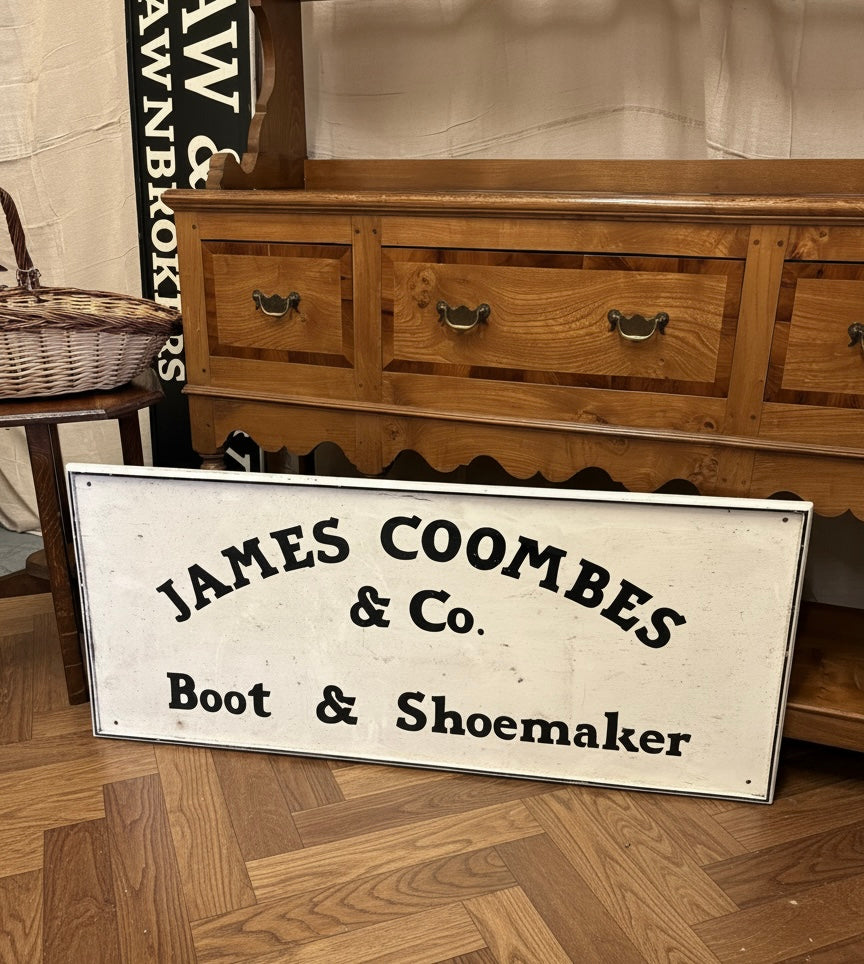 Vintage Coombs Salvaged Wooden Shop Front Advertising Sign writers