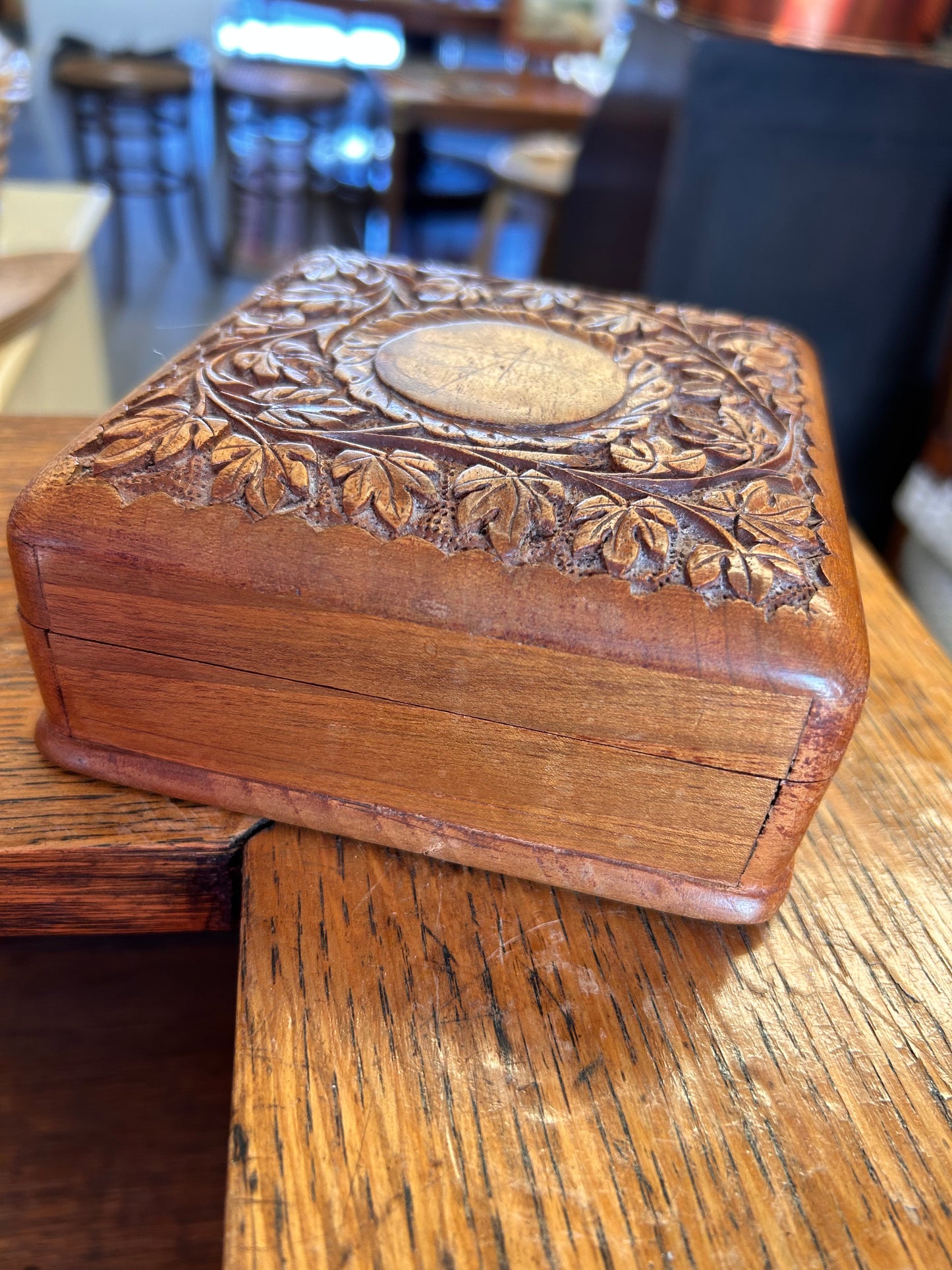 Vintage carved Trinket keepsake box