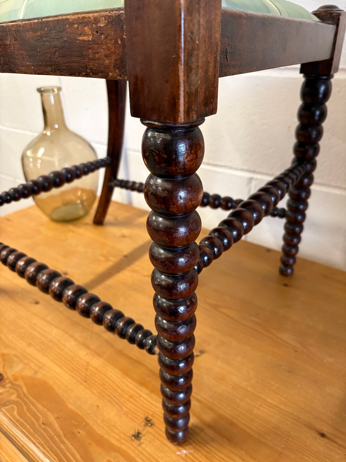 Stunning Victorian Faux Rosewood Bobbin Turned Chair Beautiful Solid Piece