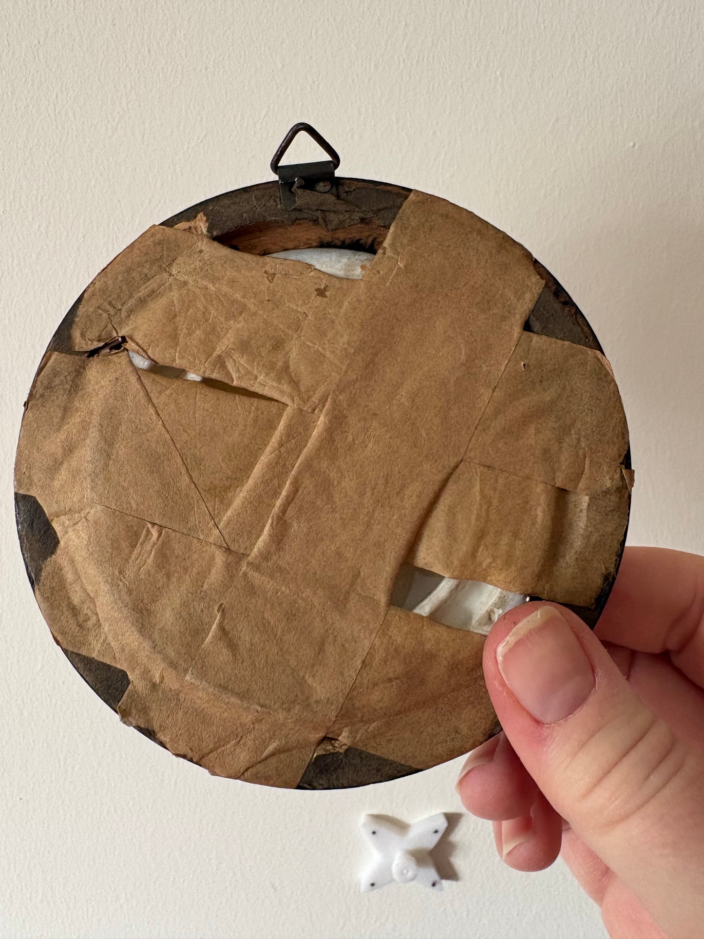 Beautiful hand painted framed antique porcelain Minature