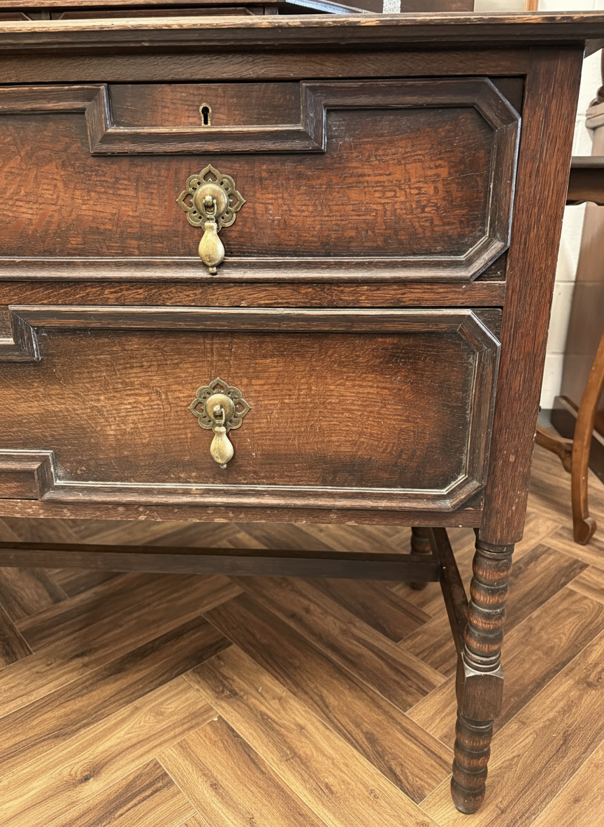 Jacobean revival chest of drawers – quality Edwardian Furniture piece