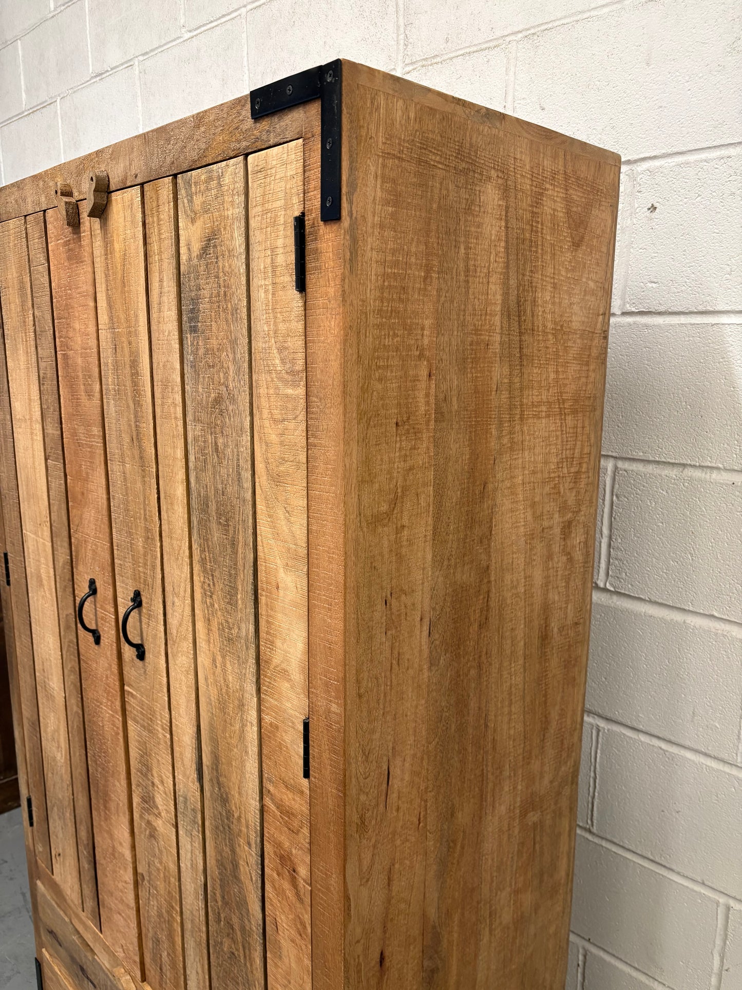 Rustic Wooden Kitchen Pantry Larder storage Cupboard Unit Delivery UK