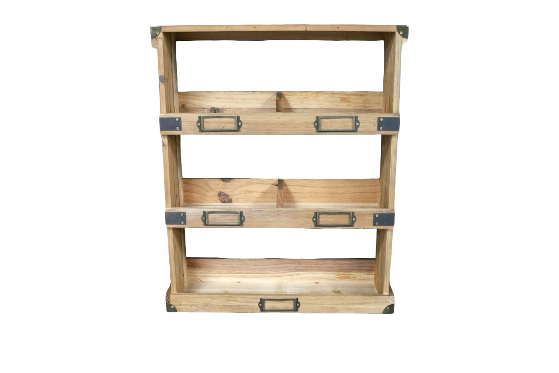 Country Farmhouse Wooden Wall Shelf Storage Display Unit