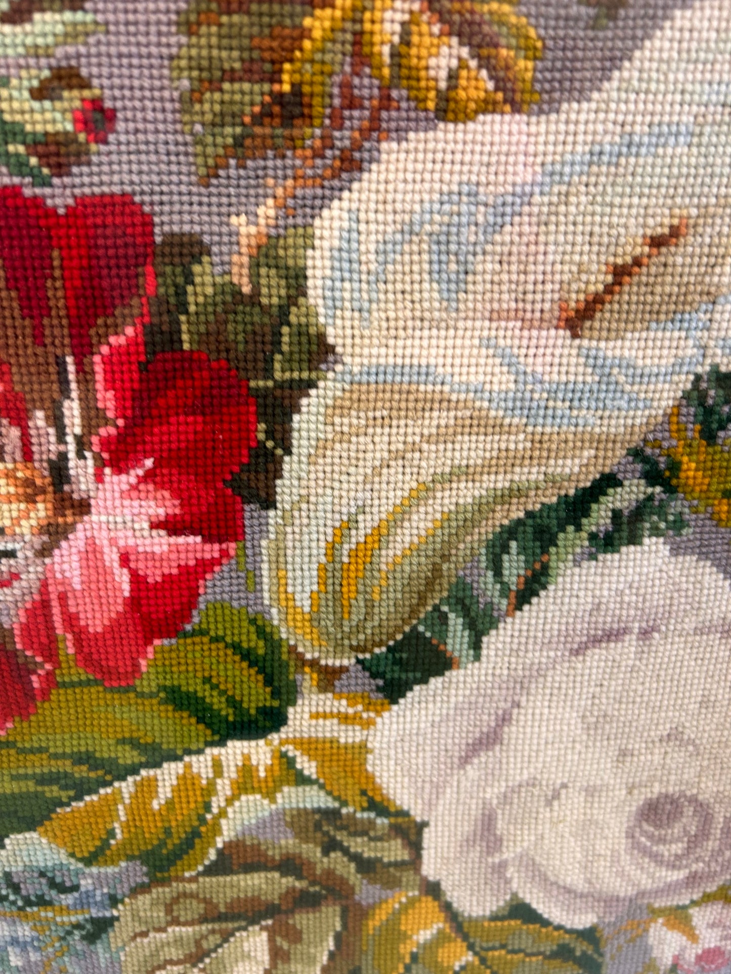 A beautiful Vintage floral tapestry glazed and framed