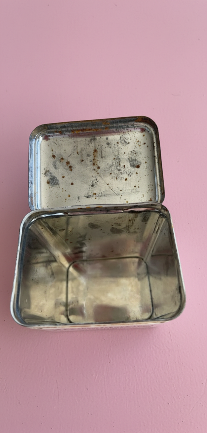 Set of 5 French Metal Storage Cannisters Floral Design 1920’s