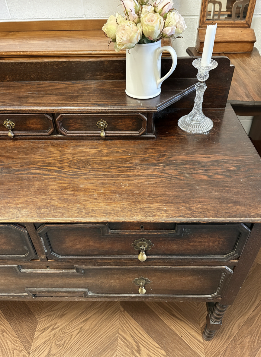 Jacobean revival chest of drawers – quality Edwardian Furniture piece