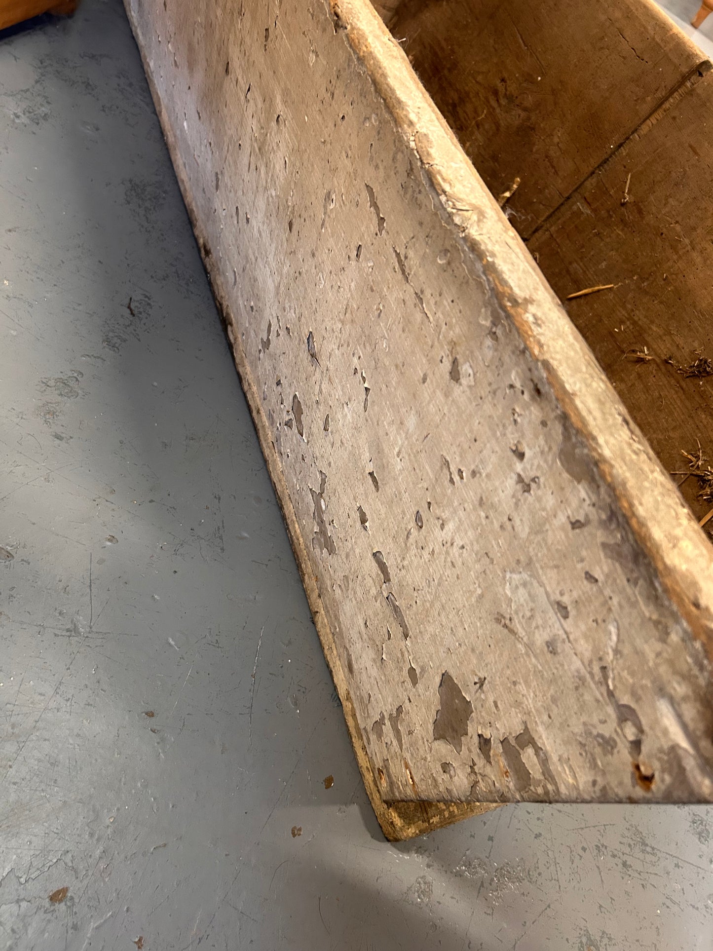 19thC Painted Pine Farmhouse trough - Logs, kindling, storage, country house