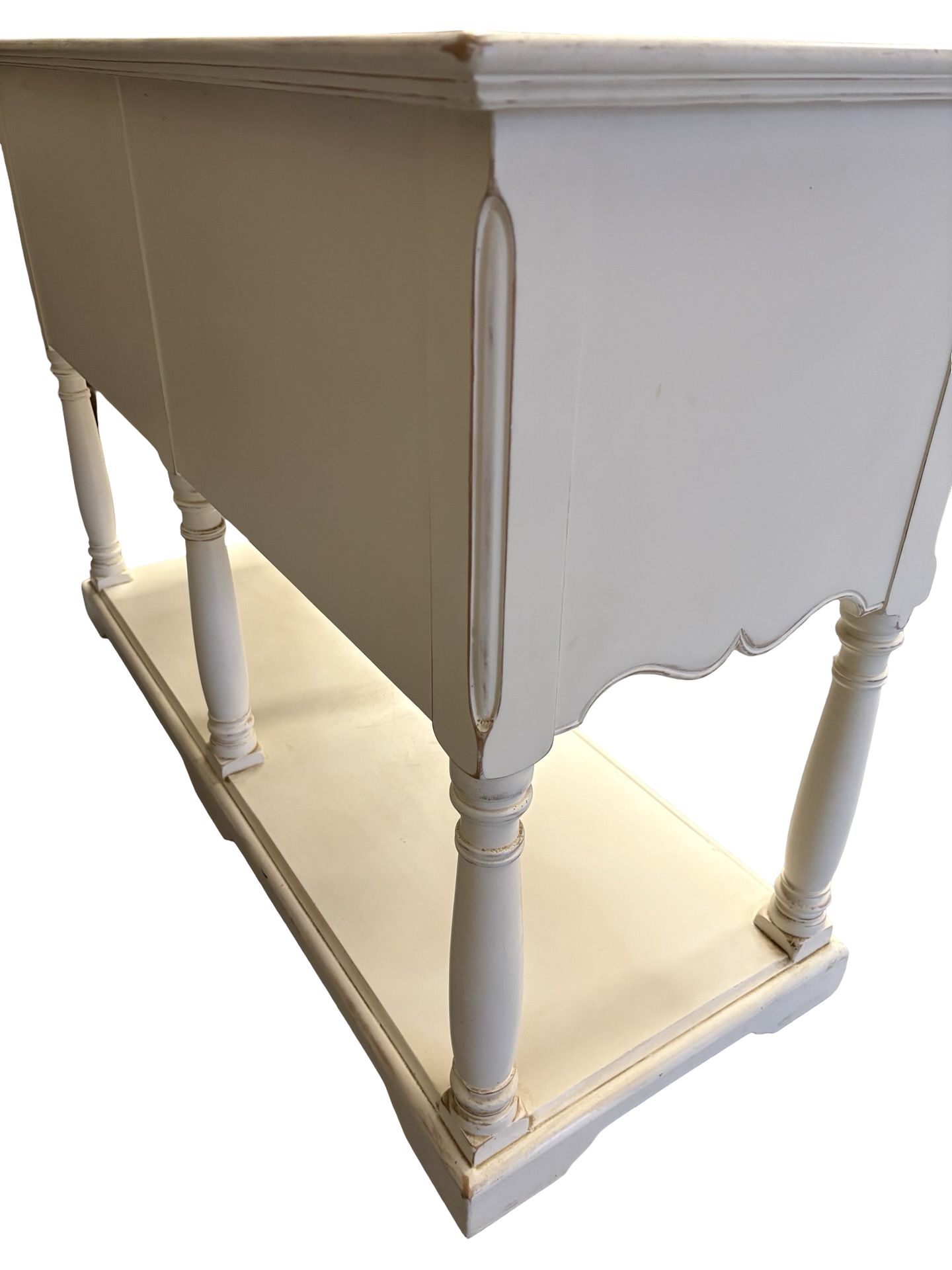 Ivory Two Drawer Vintage Console / Dresser Base Heavy Quality Piece Delivery UK
