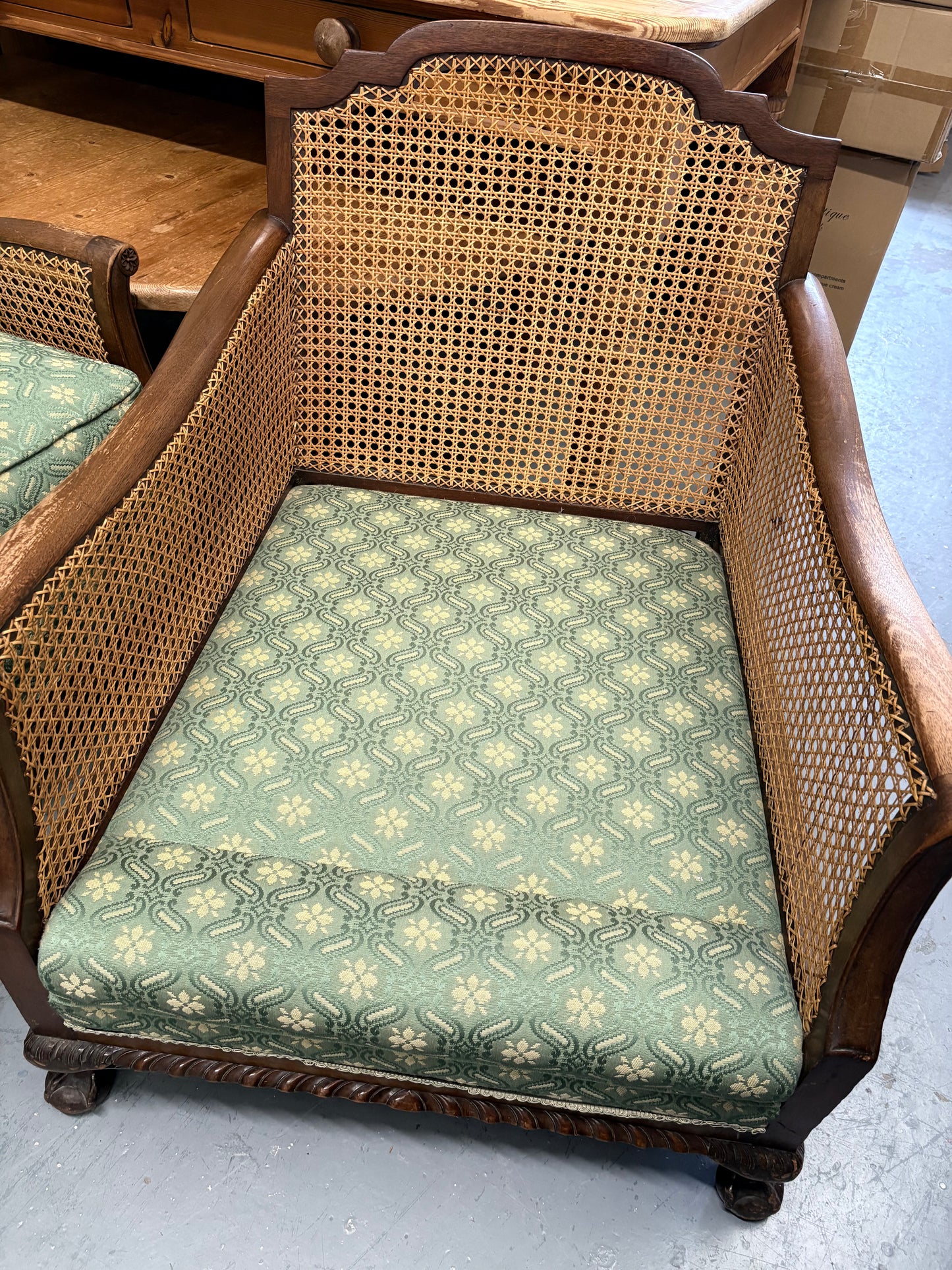 Antique Bergere 3 seater Sofa & 2 Chairs Great Condition