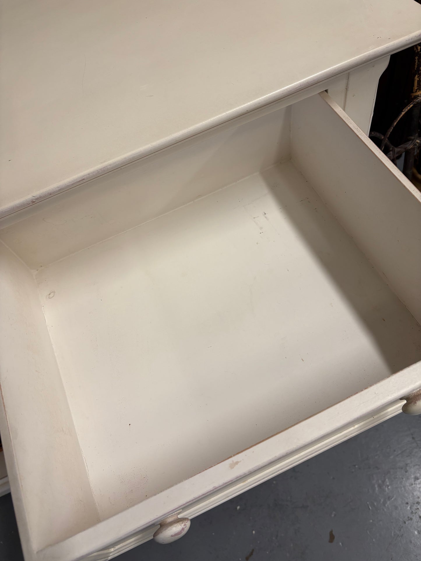 Ivory Two Drawer Vintage Console / Dresser Base Heavy Quality Piece Delivery UK