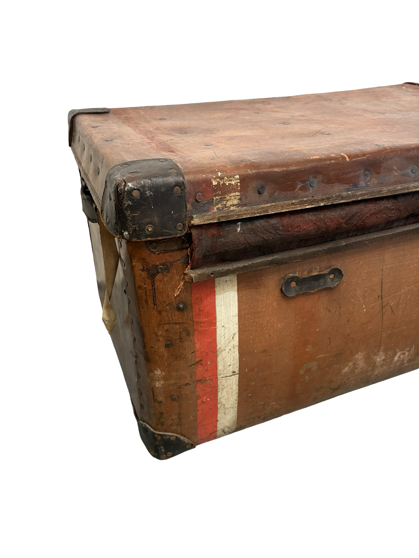 Antique HJ Cave & Sons Leather Storage Travelling Trunk
