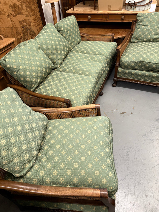 Antique Bergere 3 seater Sofa & 2 Chairs Great Condition