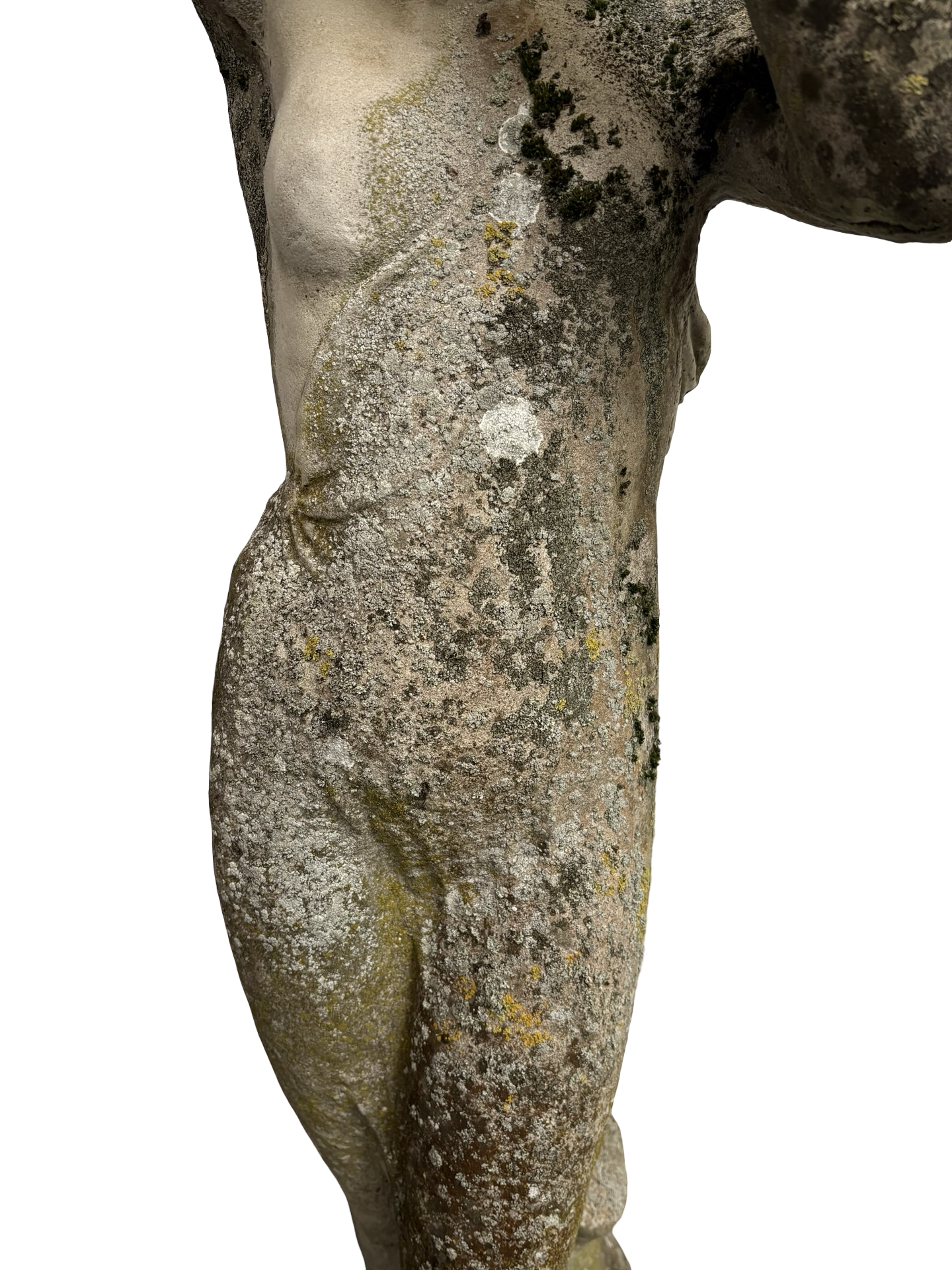 Large Weathered Antique Stone Shy Maiden Garden Statue