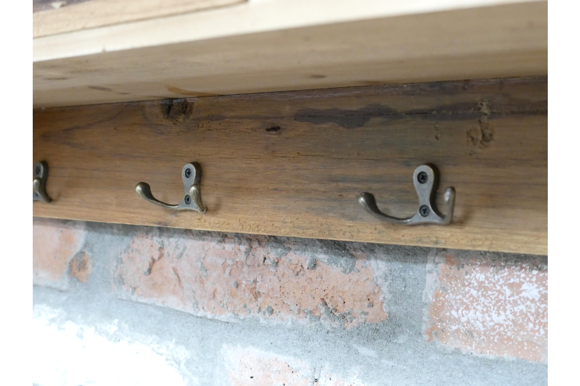 Modern Country Farmhouse Wood Wall Cupboard Drawers & Hooks