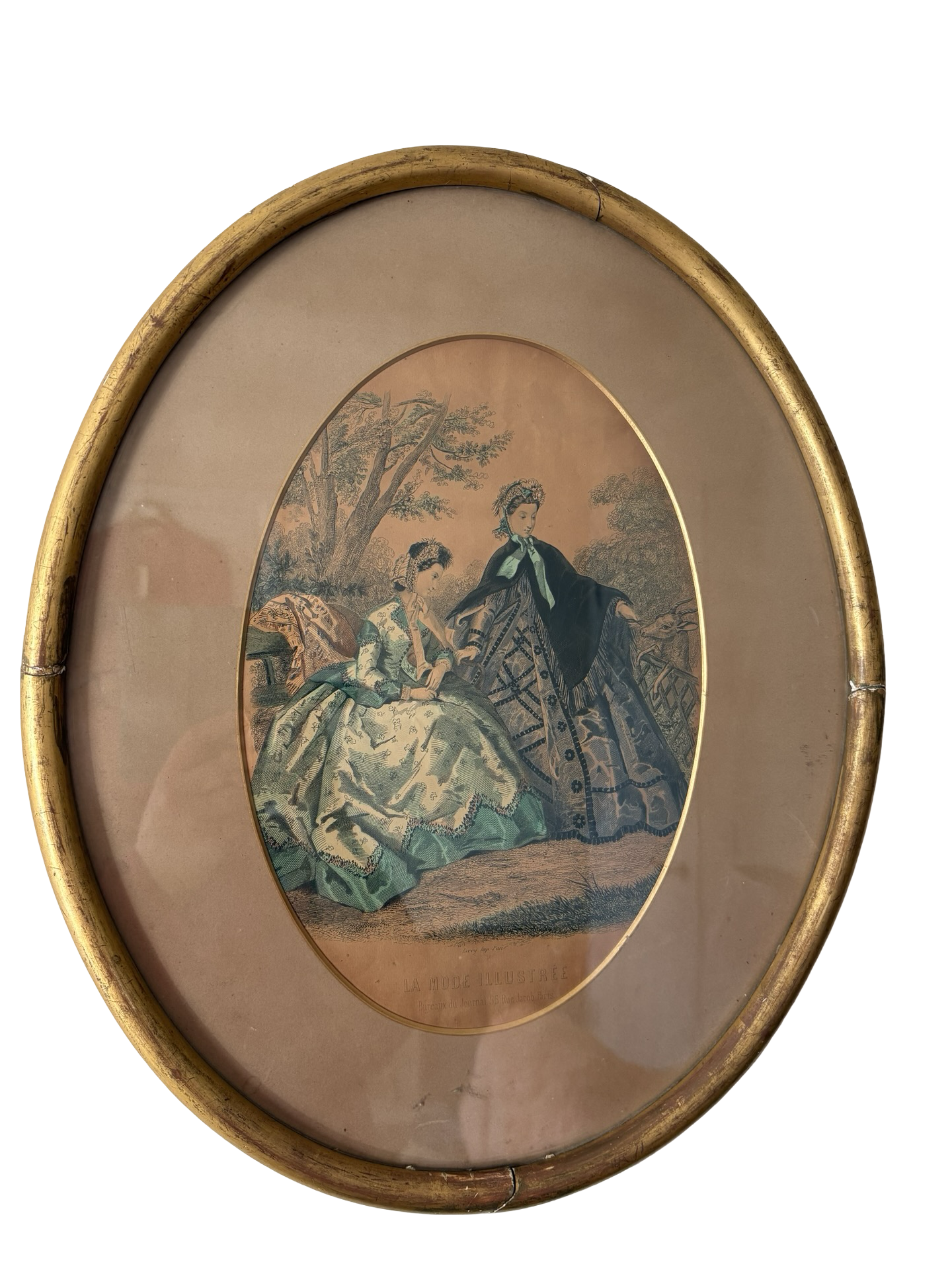 Victorian French Le Mode Illustrate Framed Fashion Print