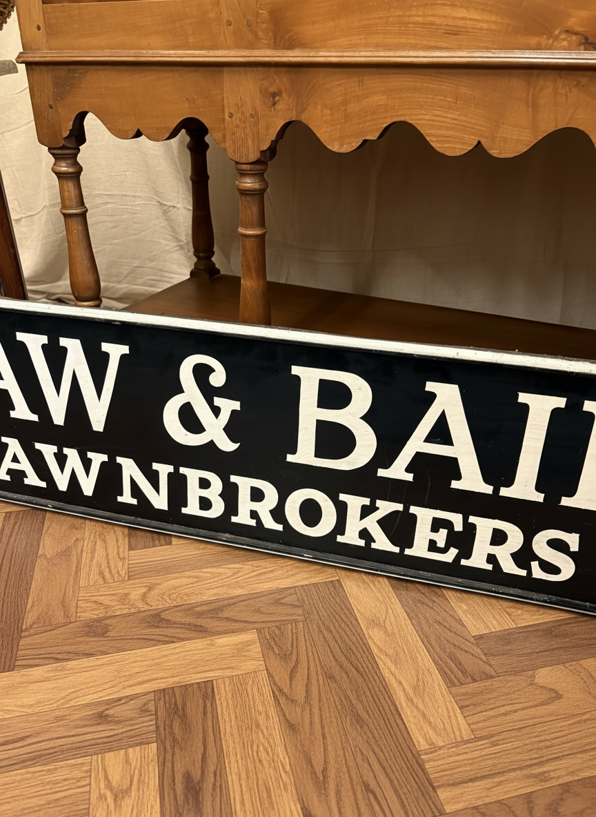 Vintage Salvaged Wooden Shop Front Advertising Sign writers