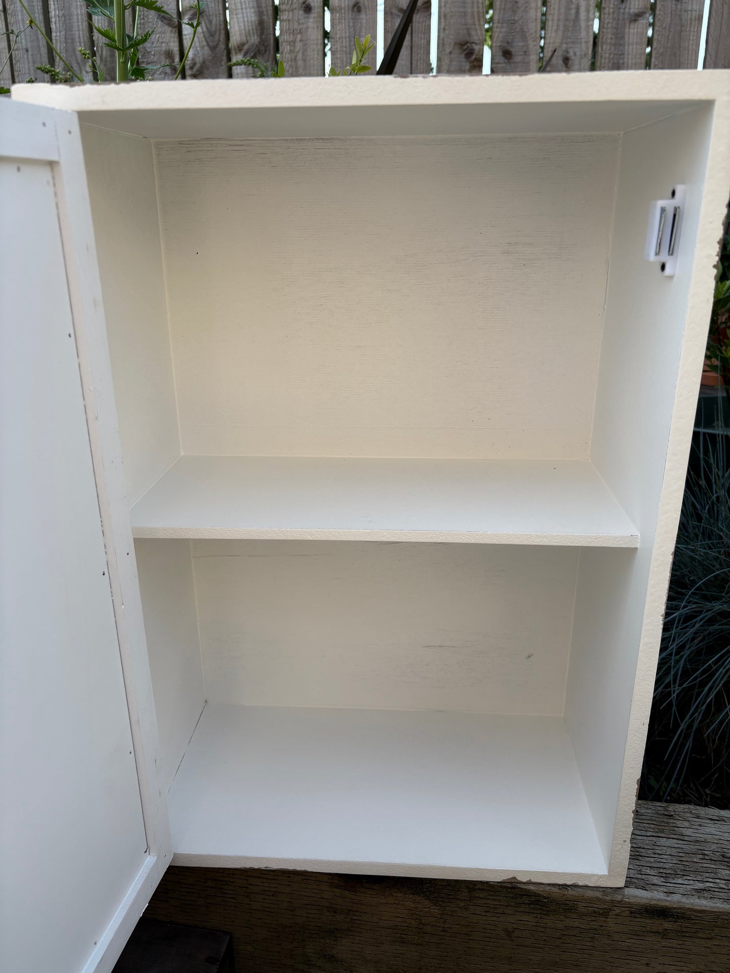 White shabby Wall Unit - Vintage style storage cabinet cupboard