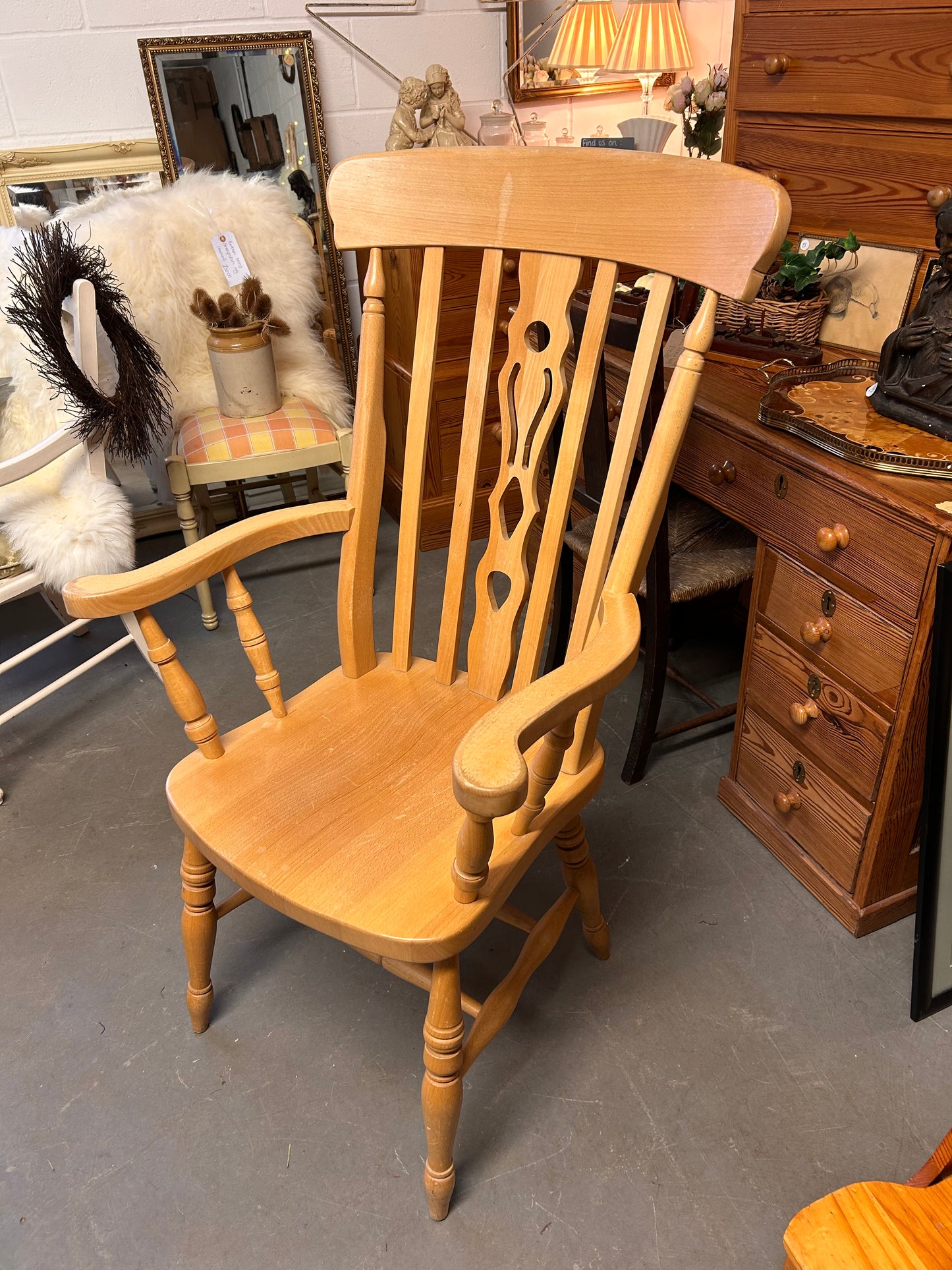 Solid Beech adults fireside chair country farmhouse style two available