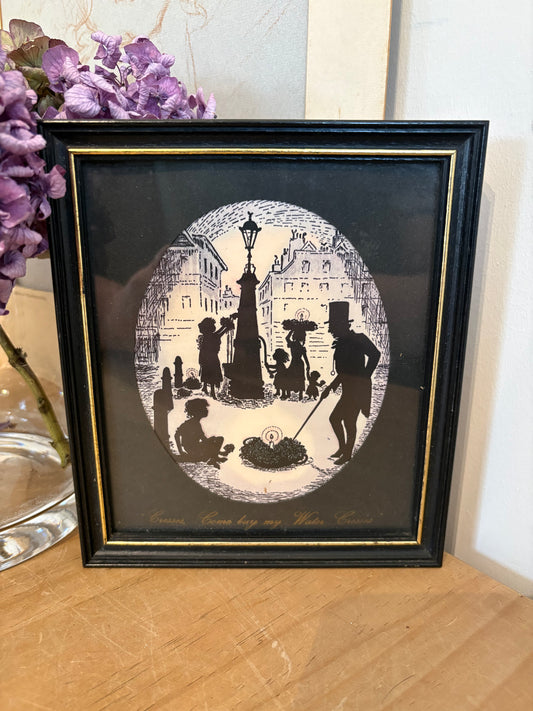 Vintage Silhouette Miniature Street Scene picture