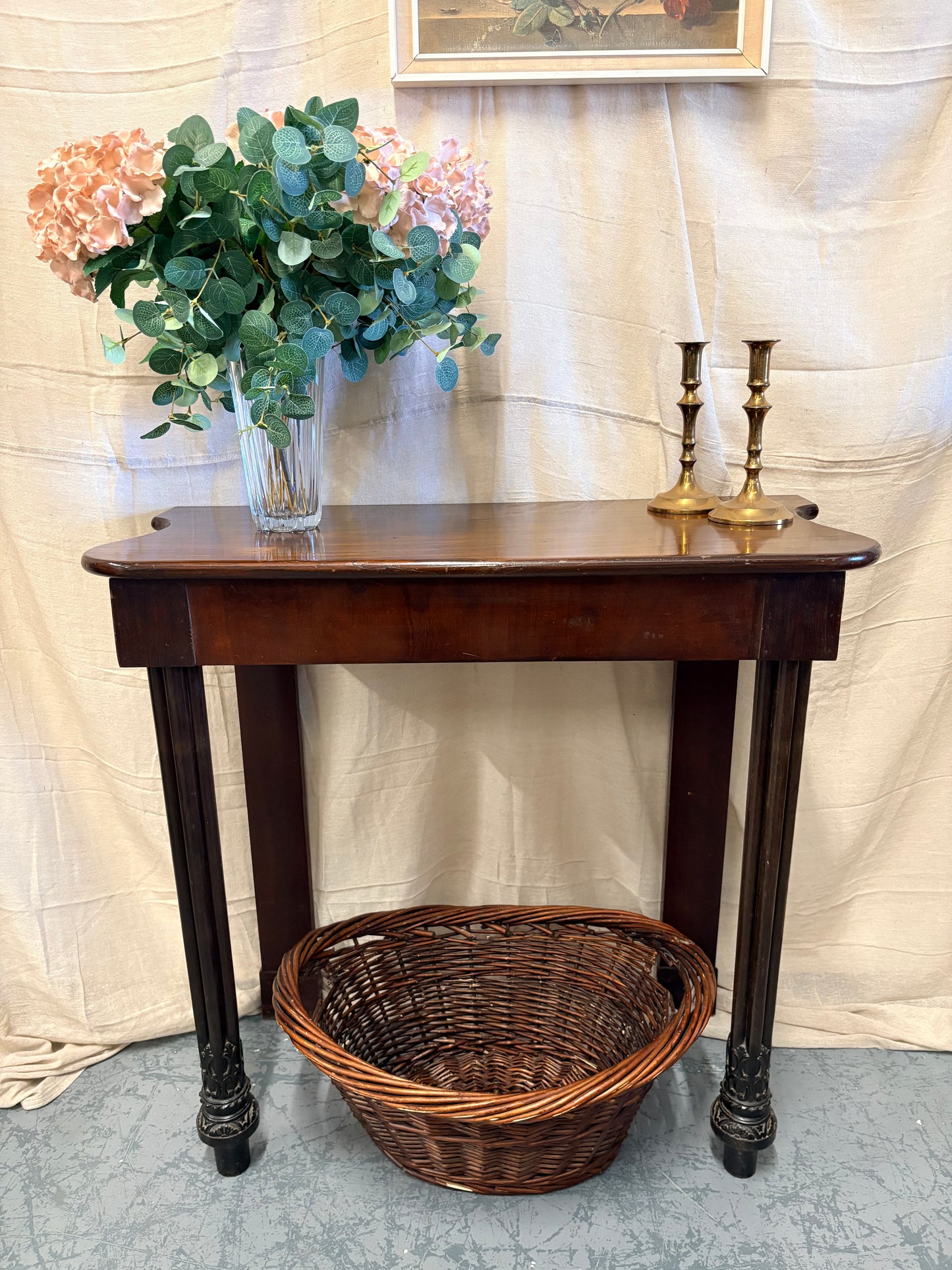 19th Century Mahogany Hall / Side Table Country House piece with Carved feet
