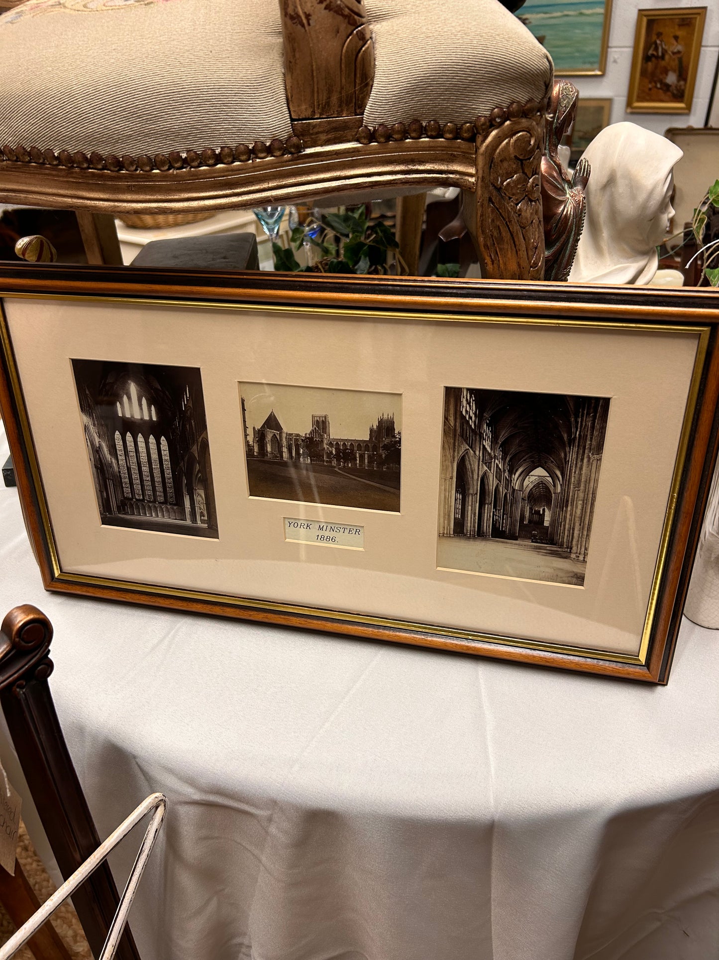 A trio of pictures of York Minster from 1886 Framed Glazed