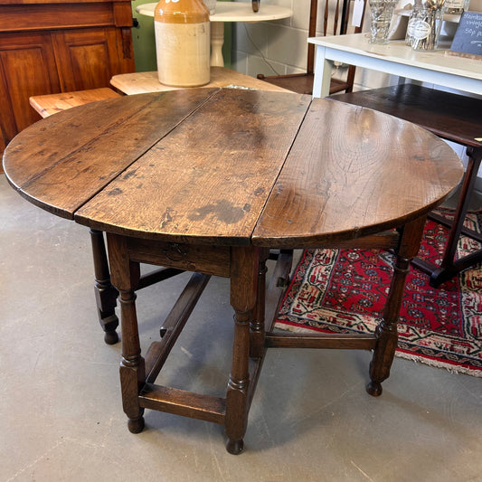 Late 1600’s Period Low Gateleg table with Peg joints Old receipt