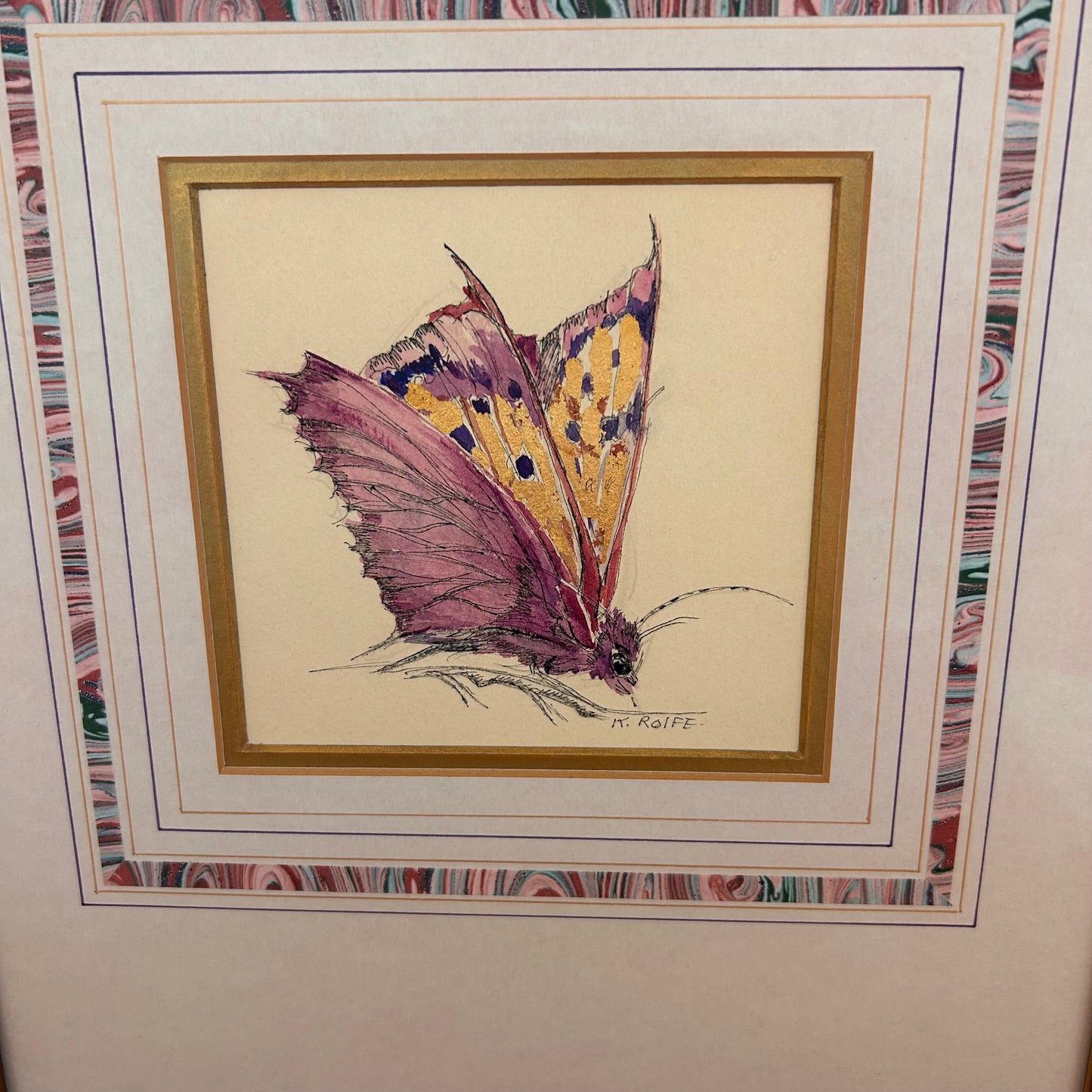 Butterfly Watercolour by K Rolfe - Framed and Glazed