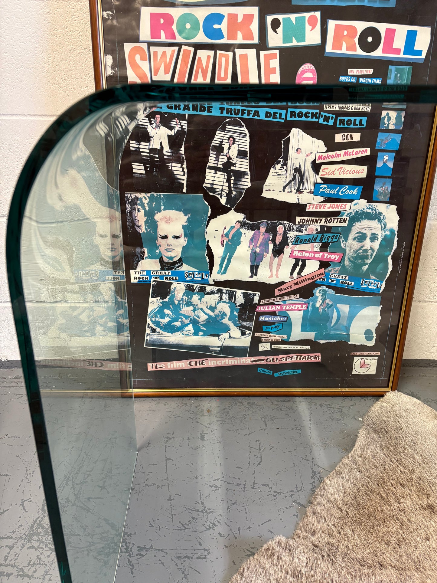 Sleek Vintage 1980’s Tempered Glass Console Side table Original Unique Eclectic Interiors