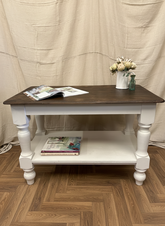 Solid pine Chunky Part Painted high Coffee Table Cottagecore Country Furniture