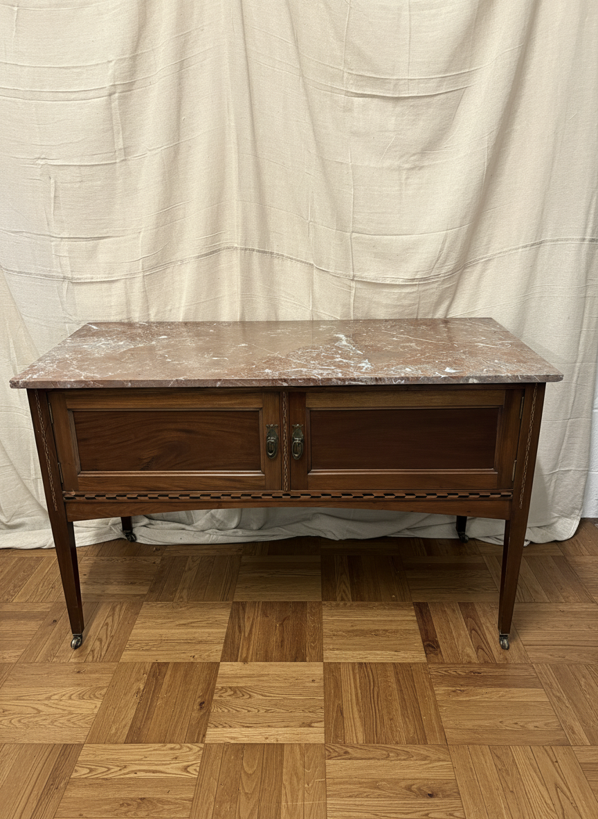 Beautiful Victorian Mahogany Marble Topped Washstand - table console