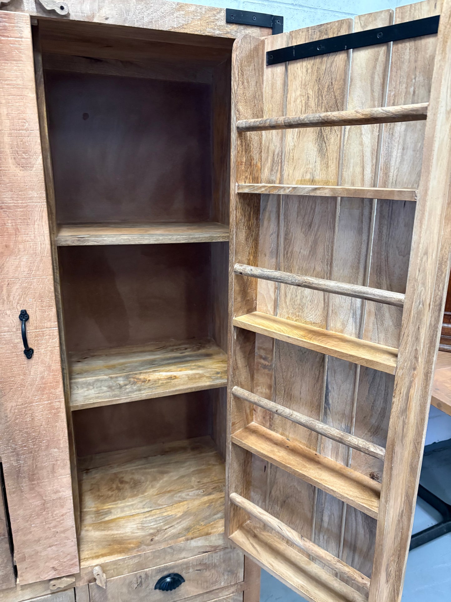 Rustic Wooden Kitchen Pantry Larder storage Cupboard Unit Delivery UK