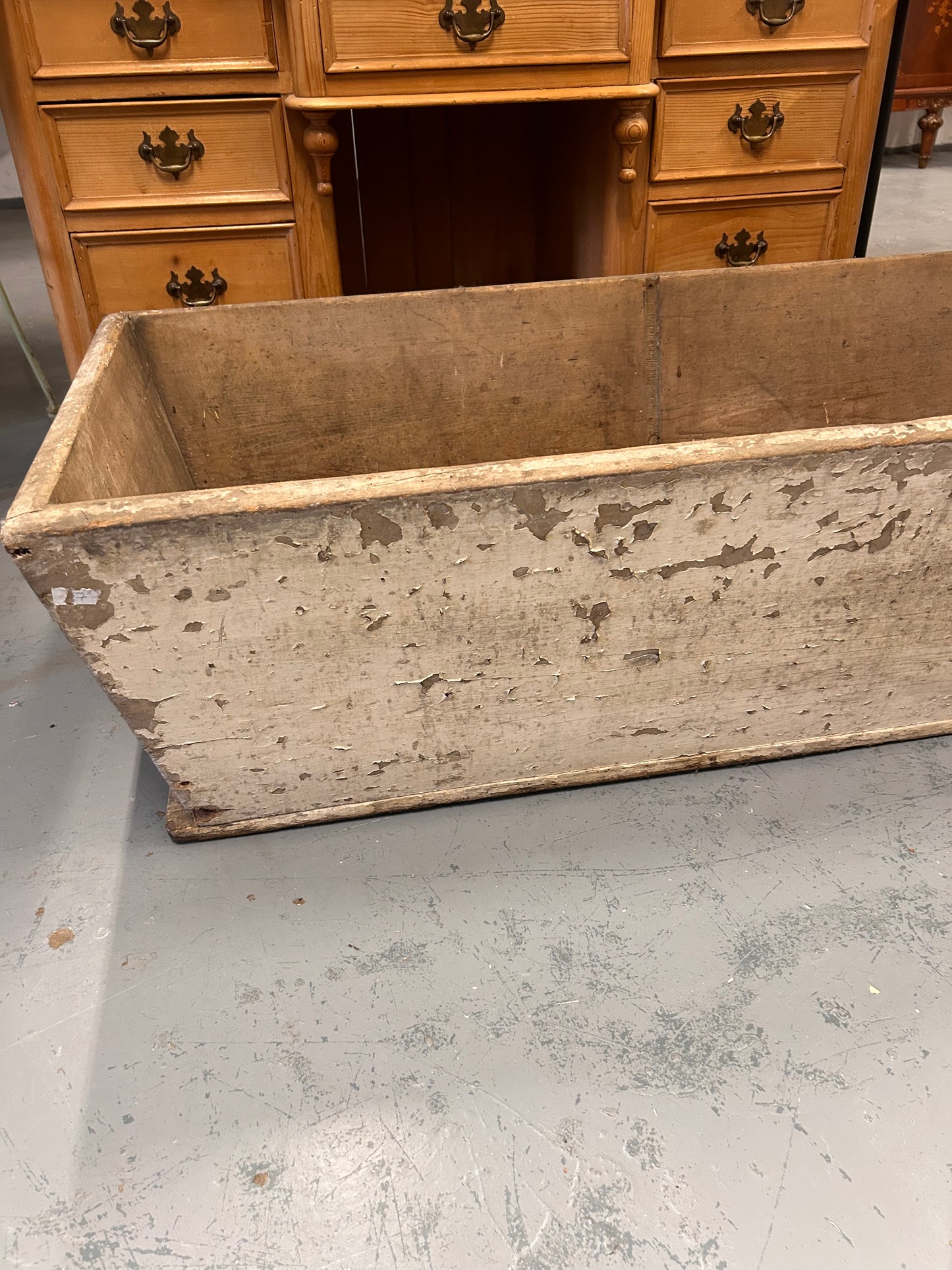 19thC Painted Pine Farmhouse trough - Logs, kindling, storage, country house