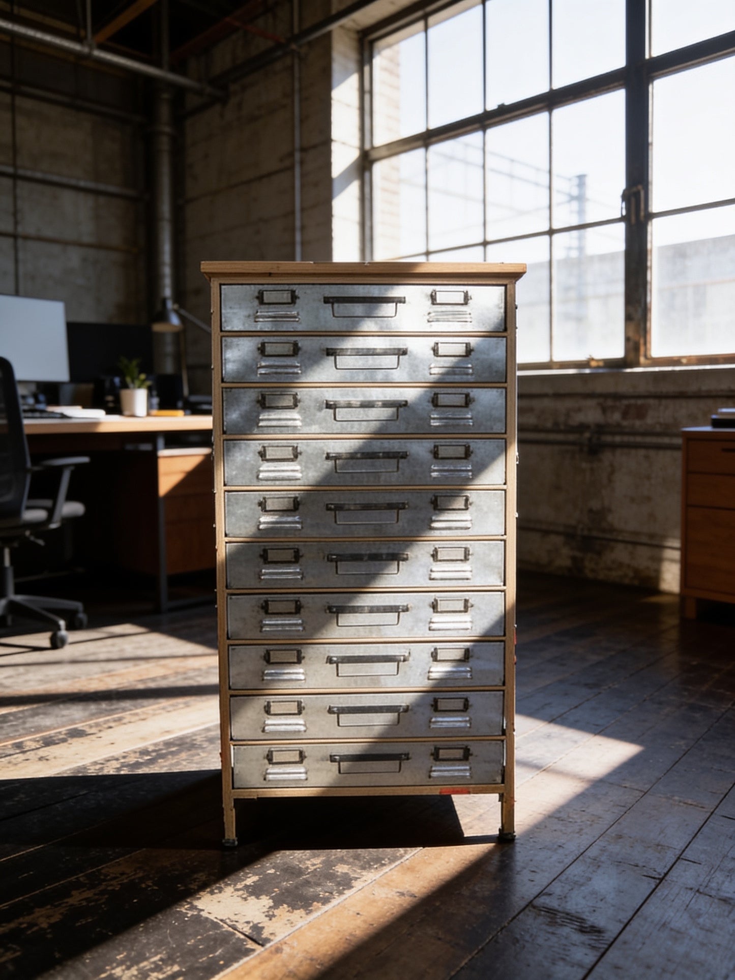 Multi drawer wood and metal Storage Cabinet - office crafts collectors UK delivery