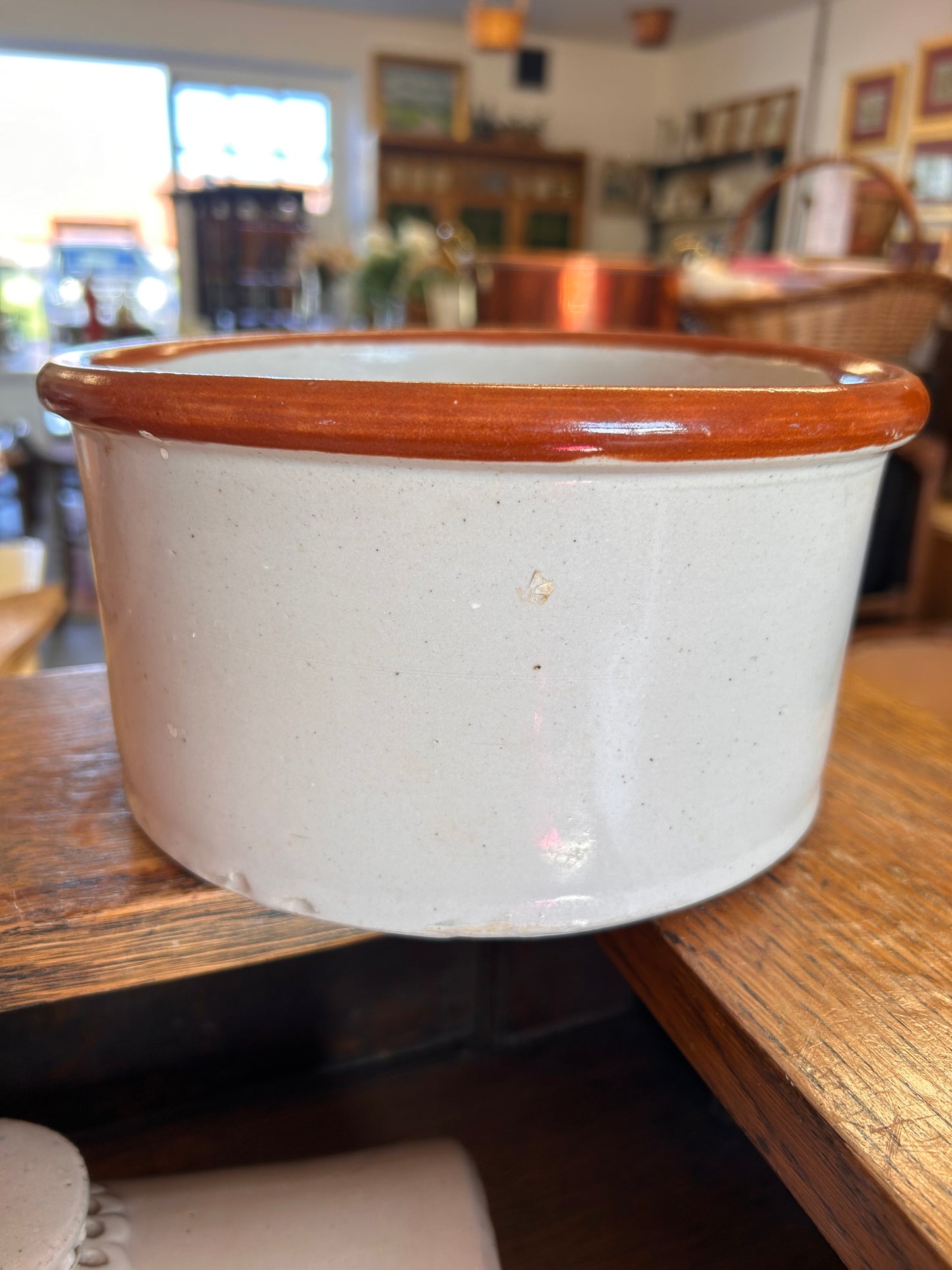 Vintage Beige Hot Pot cooking pot  makes a great indoor planter too