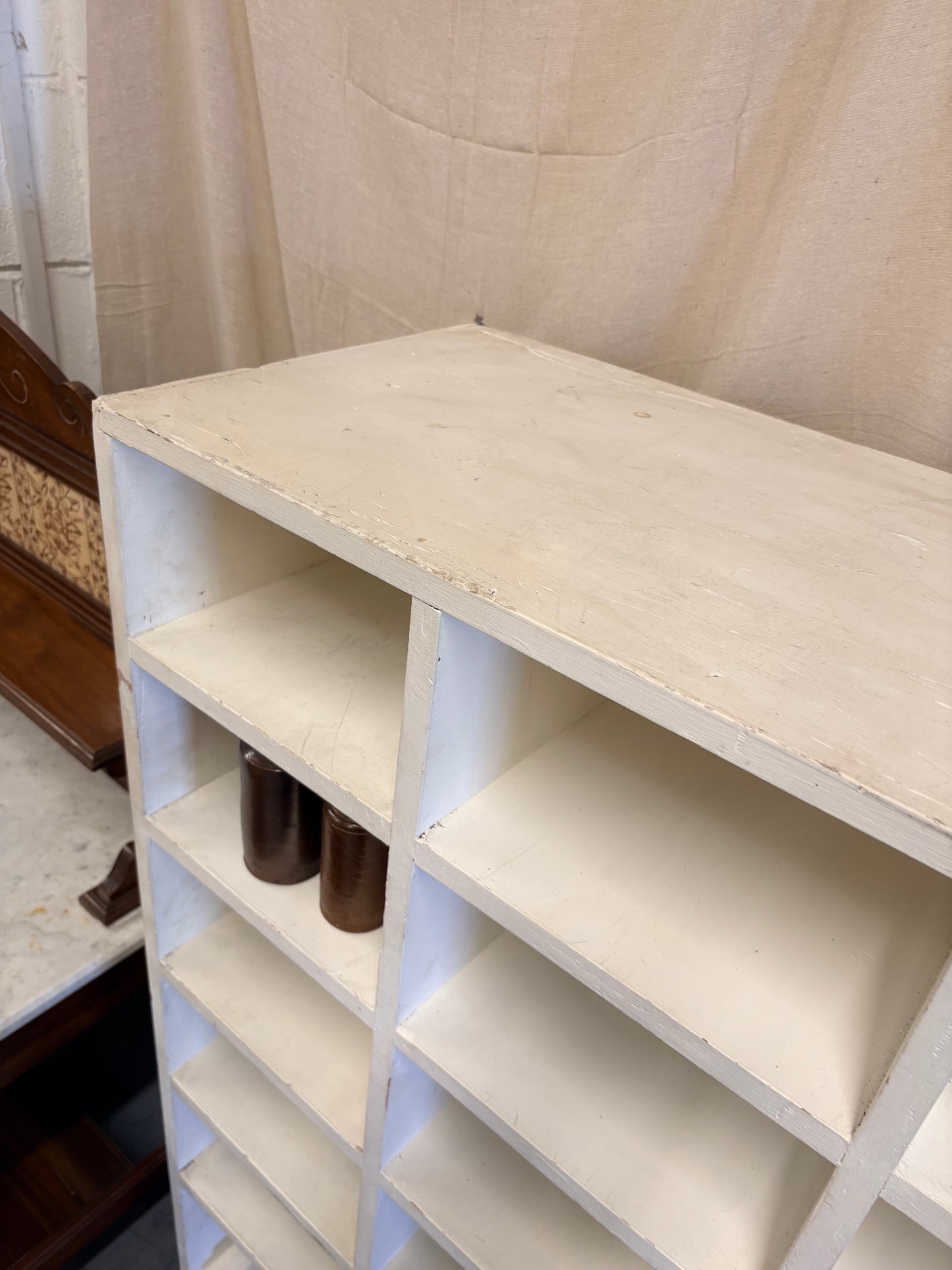 Reclaimed Craft Shop Unit Wood Pigeon Hole Shelving Sorting Storage sections