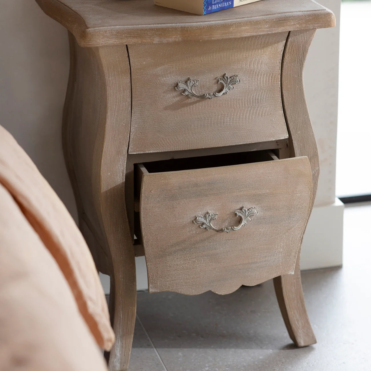 A PAIR Traditional Design Two Drawer Side Tables ~ Bedside Storage