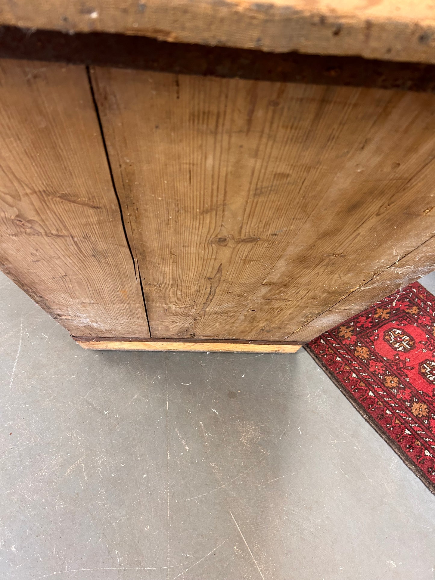 HUGE Late 19thC Pine and metal bound dome topped trunk