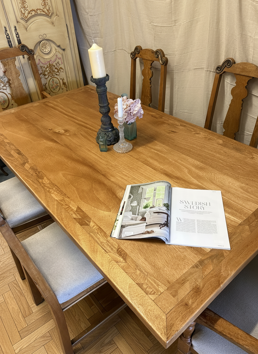 WAS £895 - Luxury Quality dining suite, comprising of a large dining table and 6 Chairs.