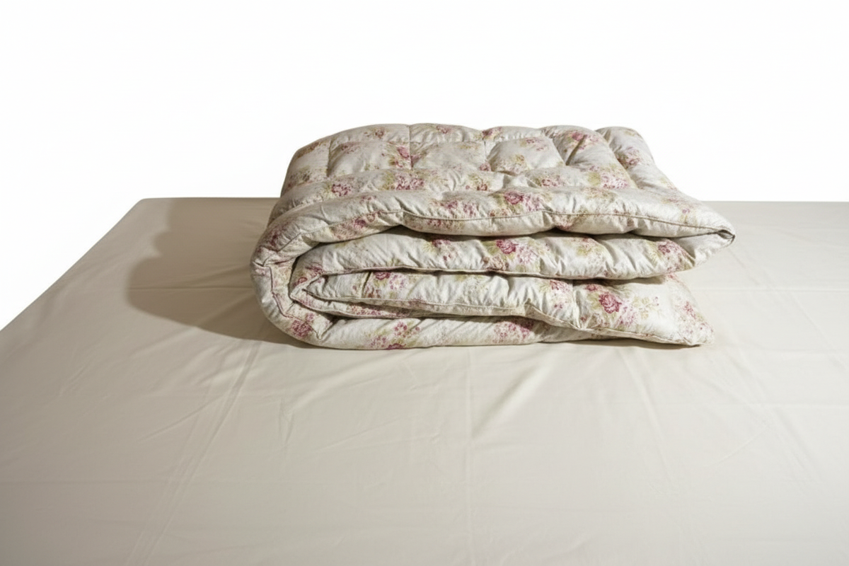 Vintage 1940s chintz plump feather filled eiderdown