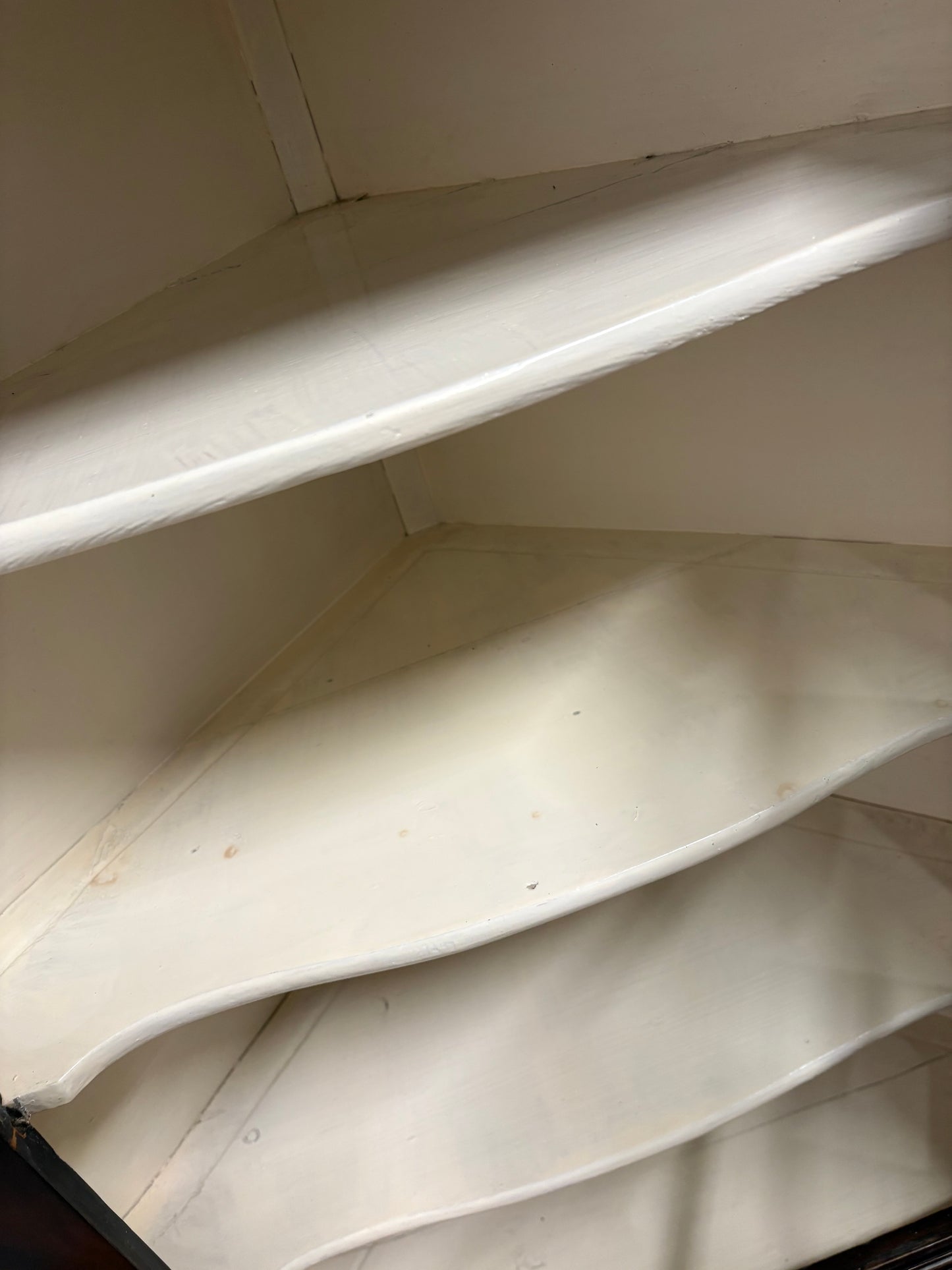 Antique Glazed Corner Wall Unit with Locking key Painted inside