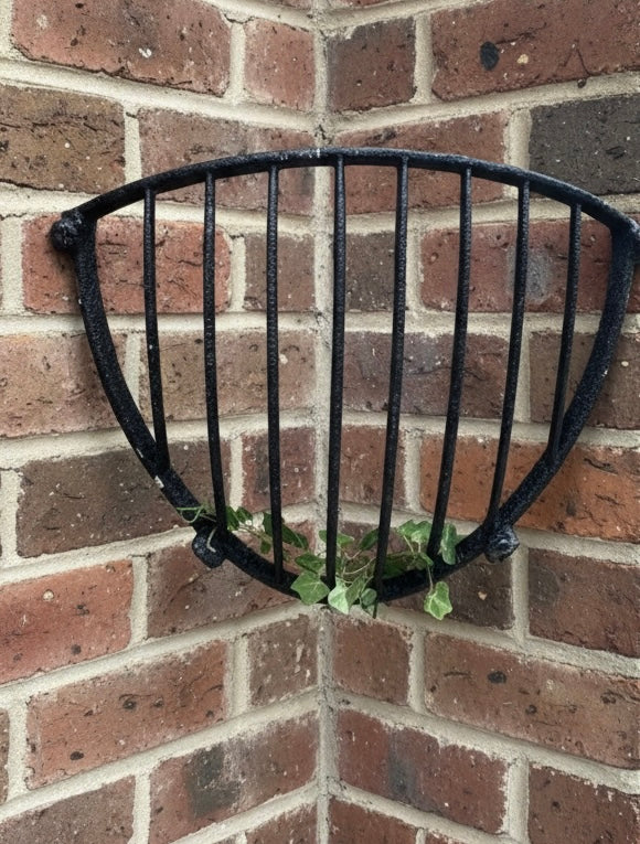 Cast iron large corner wall hay rack feeder plants garden Farmhouse salvage