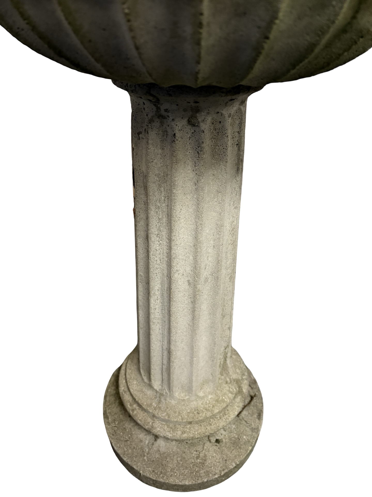 Weathered Antique Stone Garden Bird Water Bath on pedestal