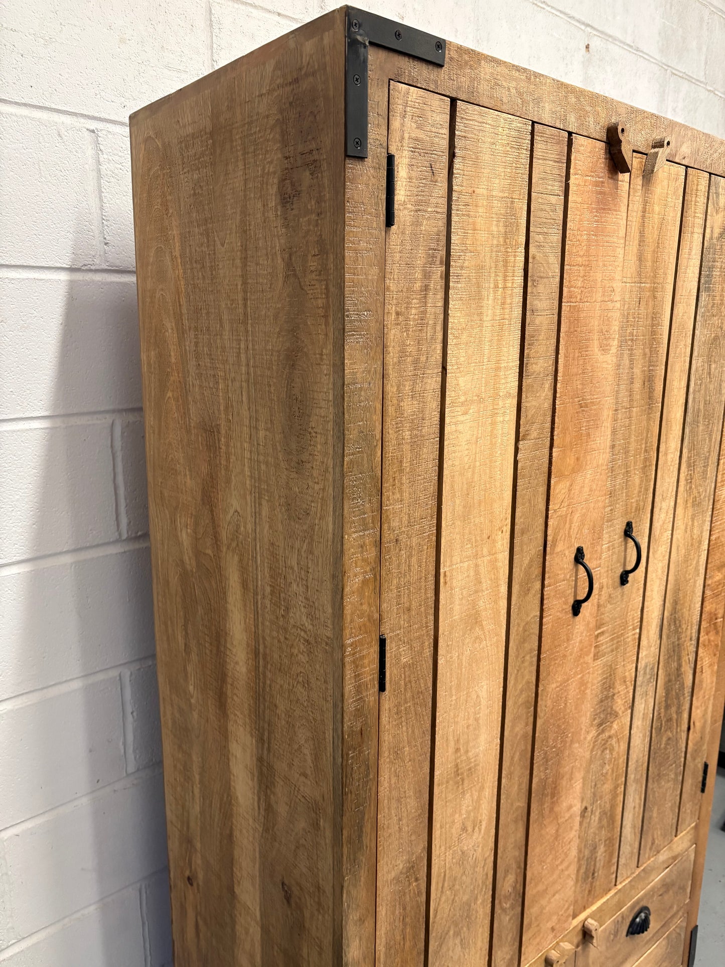 Rustic Wooden Kitchen Pantry Larder storage Cupboard Unit Delivery UK