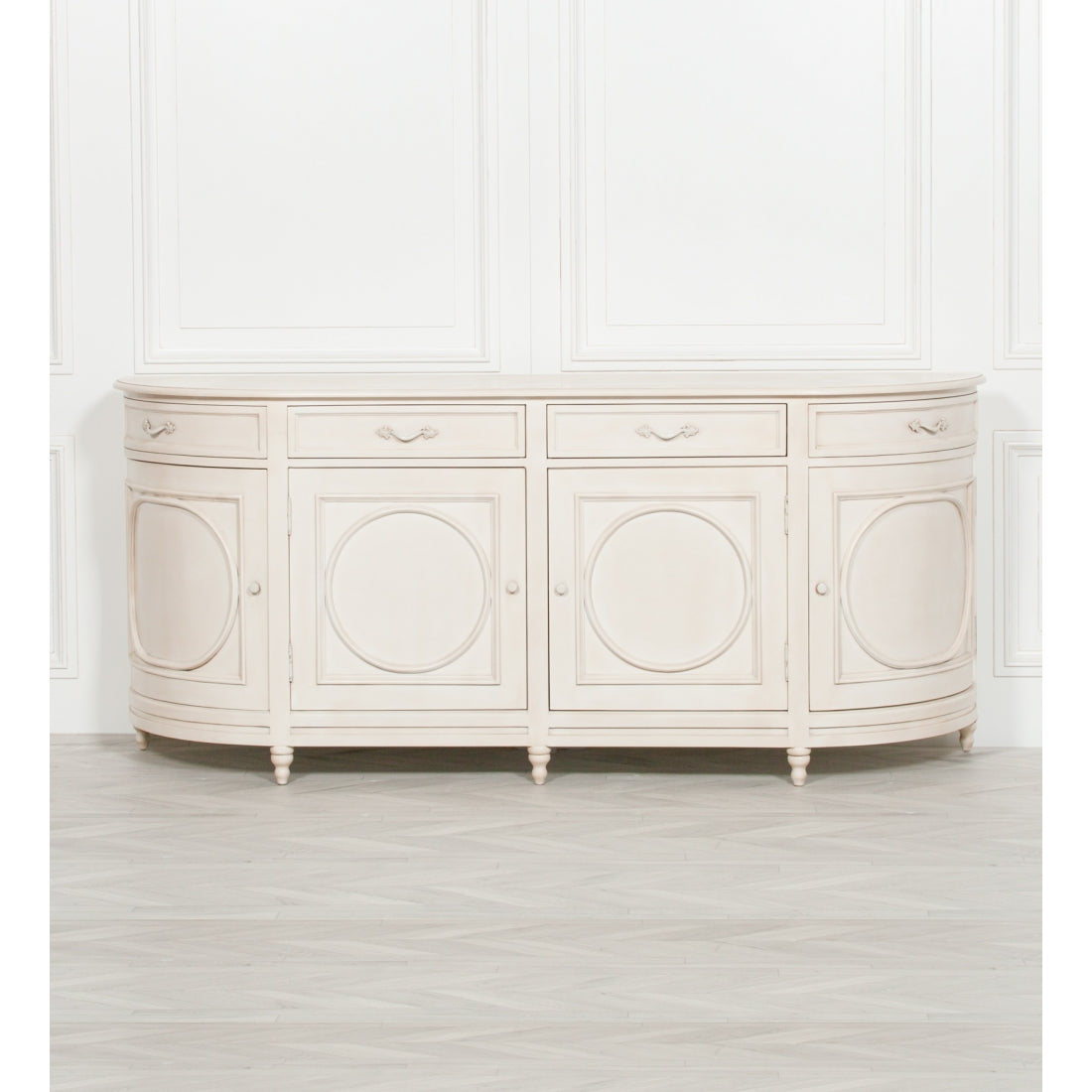 French classic style sideboard in an aged ivory finish UK Delivery
