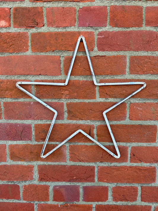 Medium Rustic Cream Metal Star Wall Garden Christmas